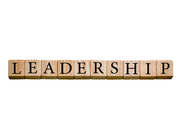 Word LEADERSHIP isolated on white background