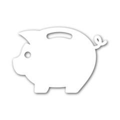 Icono hucha blanco con sombra