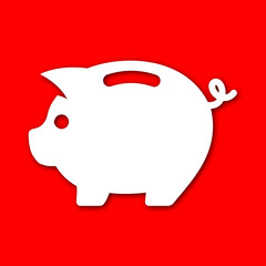 Icono hucha rojo con sombra