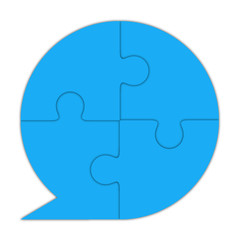 Icono puzzle comentario azul