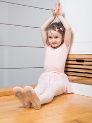 Little girl practicing ballet in a dance studio © cwzahner
