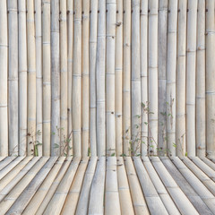 Fototapeta premium old bamboo fence background
