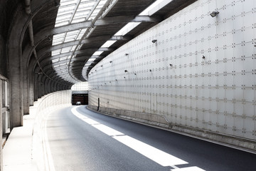 Empty tunnel of modern city