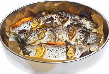 Cooking trout with lemon