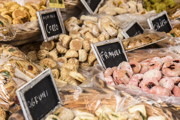 Sweets and truffles in a street market