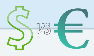 Доллар против евро - obrazy, fototapety, plakaty