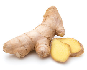 Fresh ginger root or rhizome isolated on white background cutout - 81358744