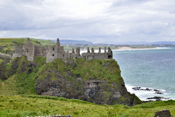 Fototapeta na wymiar view of dunluce castle antrim county. northern ireland UK