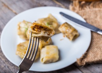 Pierogi (dumplings with sauerkraut and mushrooms)