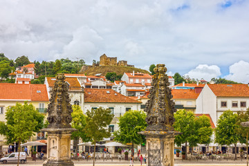 Fototapeta premium Alcobaca town and Mediaeval Roman Catholic Monastery, Portugal