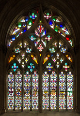 Vitrage window in famous Batalha Dominican medieval monastery, P