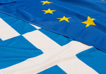EU and Greece Flags
