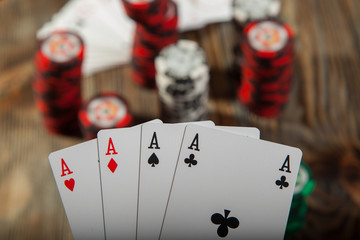 The combination of poker and chips