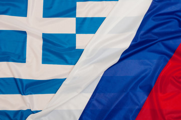Flags of Russia and Greece