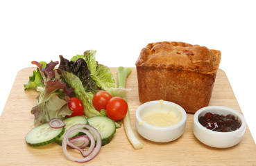 Pork pie and salad
