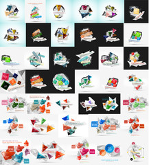 Abstract triangle geometric universal design templates set