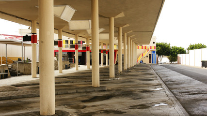 Terminal de autobuses en Arrecife, Lanzarote, Canarias