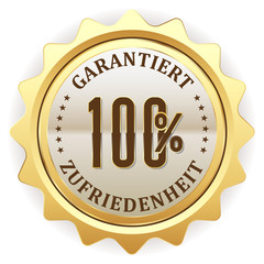 Goldener 100 Prozent Zufriedenheit Siegel