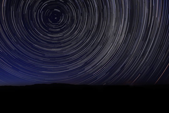 Night Exposure Star Trails of the Sky