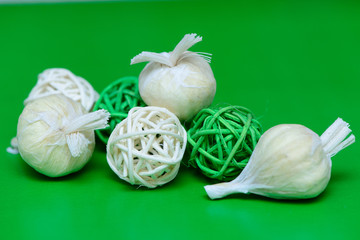 mature garlic closeup