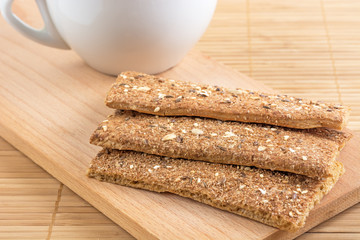 Crispbread with a variety of seeds.