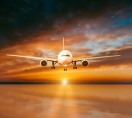 Fototapeta premium plane lands on the runway