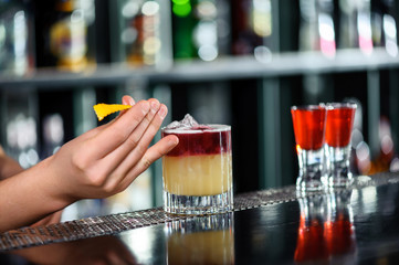 Tasty and colorful cocktails