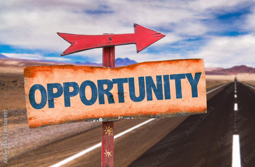 Wall mural opportunity sign with road background