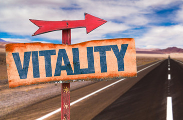 Vitality sign with road background