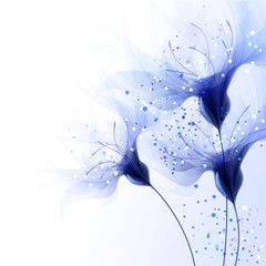 vector background with blue flowers