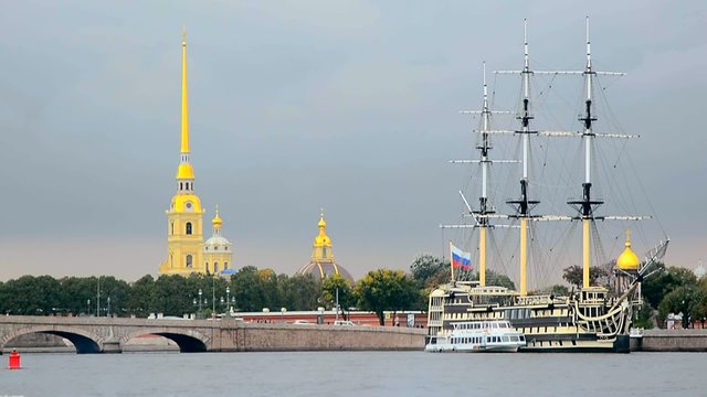 Buildings and bridges in St. Petersburg