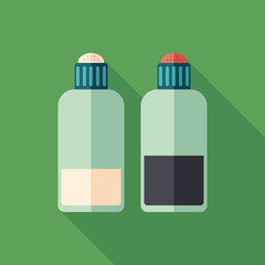 Salt and pepper flat square icon with long shadows.