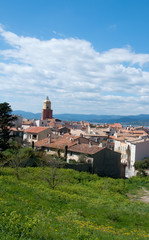Obraz premium Saint Tropez -vista dalla collina