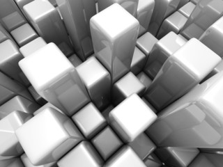 Abstract Futuristic White Cubes Background