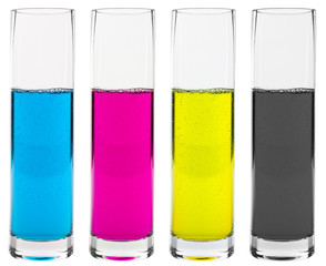 CMYK Druckvorstufe Offsetdruck Druckerei Farbe Konzept isoliert