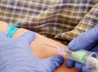 Patient about to have blood test