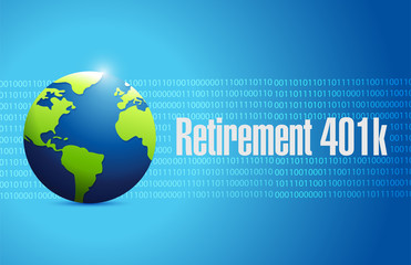 retirement 401k globe sign concept