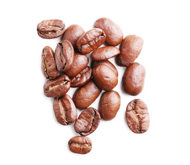 Coffee beans isolated on white
