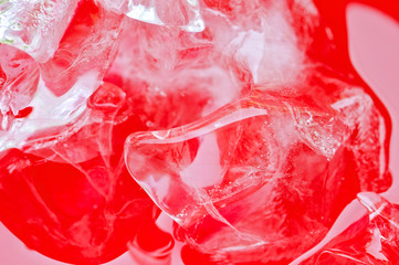 Close up view of the ice in soft drink background