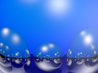 Shiny blue balls abstract background