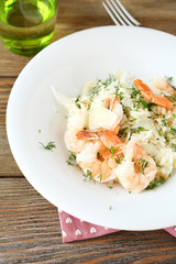 Risotto with shrimp and dill