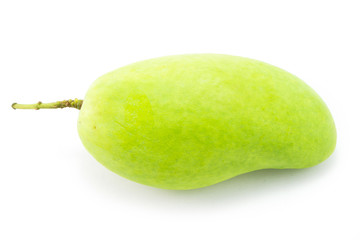 Fresh Green mango(Rhino Mango) isolated on white