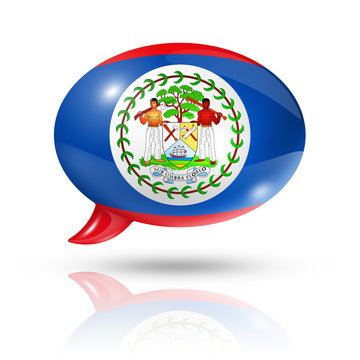 Belize flag speech bubble