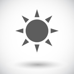 Sun single flat icon.