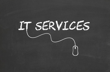 IT SERVICES text on chalkboard