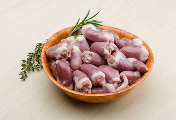 Raw chicken hearts