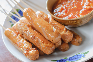 grilled hot dog