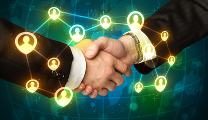 handshake, social netwok concept