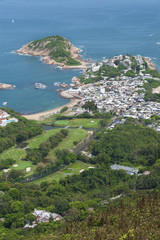 Obraz premium Stunning landscape of resort village Shek O in Hong Kong. Viewed