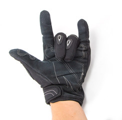 Black Motorcycle gloves isolated on white background